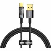 Cablu BASEUS Explorer, USB la USB-C, 100W, Fast Charging, 1m Negru