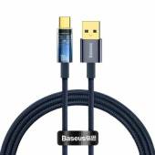 Cablu BASEUS Explorer, USB la USB-C, 100W, Fast Charging, 1m Albastru