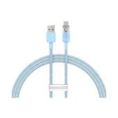 Cablu BASEUS Explorer, USB la USB-C, 100W, 6A, Quick Charge, 1m Albastru deschis