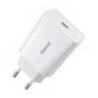 Incarcator retea BASEUS Speed Mini Fast Charger, 20W, USB-C, 3A Alb