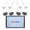 Kit supraveghere video PNI House WiFi680 cu 4 camere Full HD Wi-Fi si LCD 10"