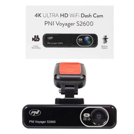 Camera auto DVR PNI Voyager S2600 WiFi 4K Ultra HD, fara display