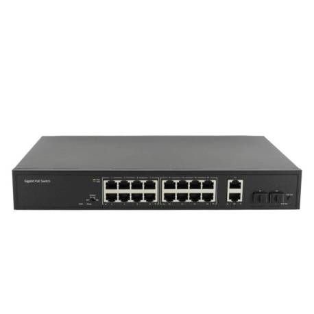 Switch POE PNI SWPOE1622 cu 16 porturi POE si 2porturi GE SFP + 2 GE Ethernet