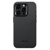 Husa PITAKA MagEZ Pro 4, Aramida 1500D, pentru iPhone 15 Pro, MagSafe, Negru/Gri