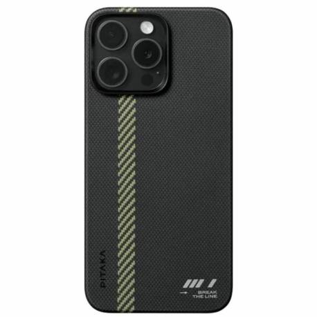 Husa PITAKA MagEZ Case 5 Aramida, pentru iPhone 15 Pro Max, compatibila MagSafe, Break The Line