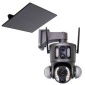 Camera supraveghere video PNI IP753, Wi-Fi, Dual lens, 2 x 2MP, IP66 cu panou solar si acumulator
