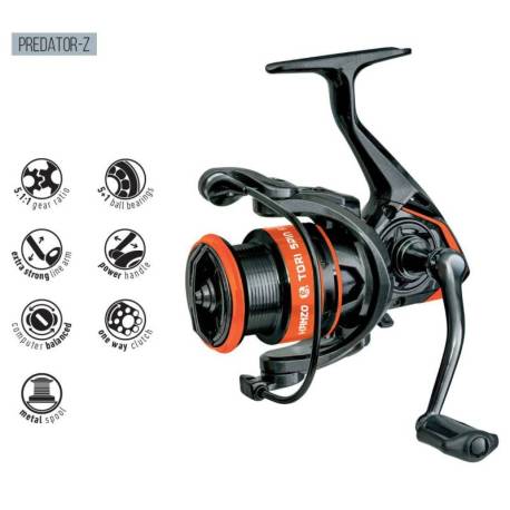 Mulineta PREDATOR-Z HANZO TORI SPIN FD4000, 5+1 rulmenti, 0.25mmx220m, 5.1:1