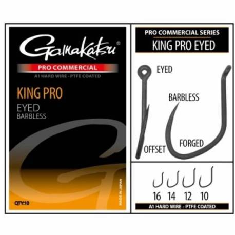 Carlige GAMAKATSU King Pro Eyed Barbless Nr.12, 10buc/plic