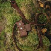 Curea din piele naturala cu protectie pat pentru arme Bock, culoarea ciocolata