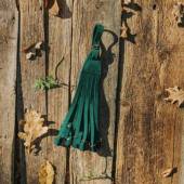 Ciorchinar din piele TAPEL model 2 cu inele, culoare verde