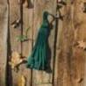 Ciorchinar din piele TAPEL model 2 cu inele, culoare verde