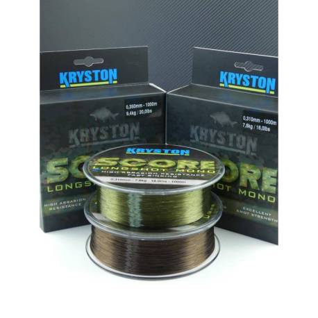 Fir KRYSTON Score Longshot Mono 1000m 0.33mm 18.5lb 8.8kg Olive