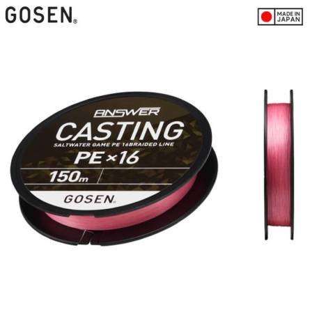 Fir textil GOSEN Answer Casting PE X16 Pink 150m, PE 1.0, 0.171mm, 10.5kg