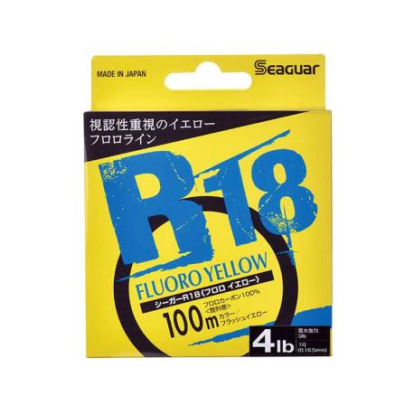 Fir SEAGUAR R18 Fluoro Yellow 100m, 0.148mm, 4lb