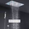 Dus cu montare pe tavan WAINCRIS, 5 functii terapeutice, iluminare LED si bluetooth, inox 580x380mm