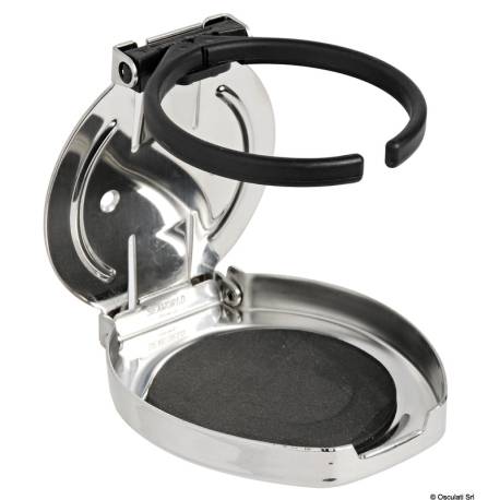 Suport rabatabil pentru pahar OSCULATI 48.430.06, inox, 107x91x14 mm