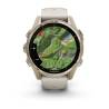 Ceas GARMIN fēnix 8 – 43mm, AMOLED Sapphire, Soft Gold, curea din silicon Fog Grey/Dark Sandstone