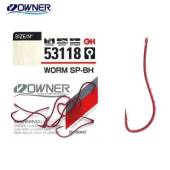 Carlige OWNER Worm 53118 SP-BH Red cu ochet, nr.10, 8 buc/plic