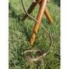 Scaun pliabil cu 3 picioare 60cm, sezut din piele, ciocolata