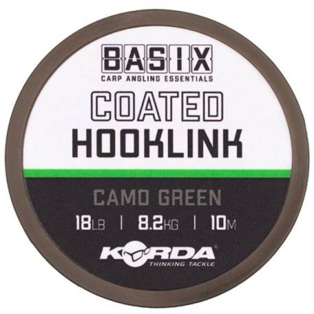 Fir KORDA BASIX COATED HOOKLINK 25lbs, 10m, Camo Green