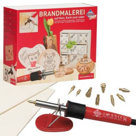 Set pentru pirogravura PEBARO 0269, 30W, 220V, include 2 placi de lemn si 9 varfuri
