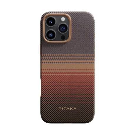 Husa PITAKA MagEZ 5 Pro, Military-Grade Aramida, pentru iPhone 16 Pro, MagSafe, Sunset