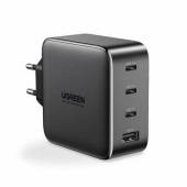 Incarcator retea UGREEN Nexode 100W, GaN Fast Charging, 3x USB-C, 1x USB-A, Negru