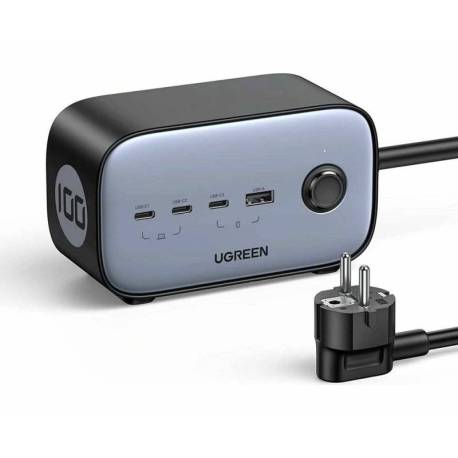 Prelungitor smart UGREEN Nexode Pro, 100W, 3x AC 220V, 3x USB-C, 1x USB-A, Gri