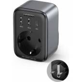 Extender priza UGREEN, 220V AC, 3680W, Quick Charger, 2x USB-A, 1x USB-C 30W, Negru