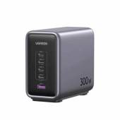 Statie de incarcare UGREEN Nexode 300W, GaN, 4x USB-C, 1x USB-A, cu cablu incarcare inclus, Gri