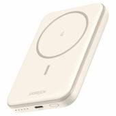Baterie externa UGREEN Magnetic 5000mAh, Wireless, PD 15W, Qi 7.5W, USB-C, Bej
