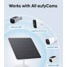 Panou solar pentru camera supraveghere EUFYCAM, 3W, IP65, Negru