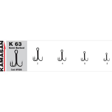 Ancora tripla KAMASAN K63 Nr.8, 10 buc/plic