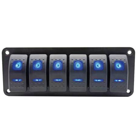 Panou electric impermeabil IP65 DUAL LED, 6 intrerupatoare, 12/24V