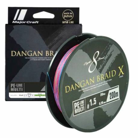 Fir textil MAJOR CRAFT DANGAN BRAID X 8X 300m, PE #4.0, 65lb, Multicolor