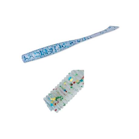Vierme siliconic MAJOR CRAFT AJI-DO ZANBY 6.3cm 005 Clear Lame Mashimashi Glow, 8 buc/plic