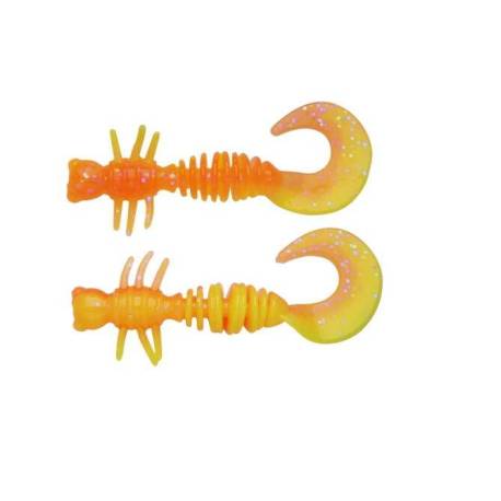 Naluca BERKLEY POWER CURLY 4cm, Flu Orenge/Sunshine Yellow, 12 buc/plic
