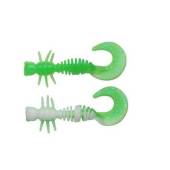 Naluca BERKLEY POWER CURLY 4cm, Sproing Green/White, 12 buc/plic