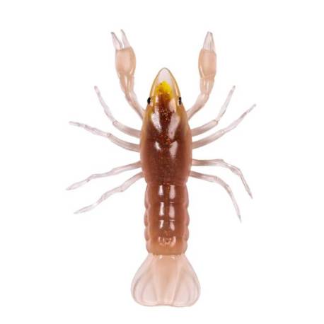 Rac siliconic LIVETARGET CRAWFISH UNRIGGED, 9.7cm, 9.7g, Brown/Yellow, 5 buc/plic