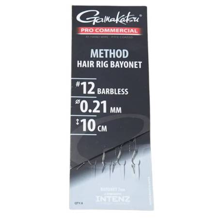 Montura GAMAKATSU METHOD HAIR RIG BAYONET nr.12, 0.21mm, 10cm, 8buc/plic