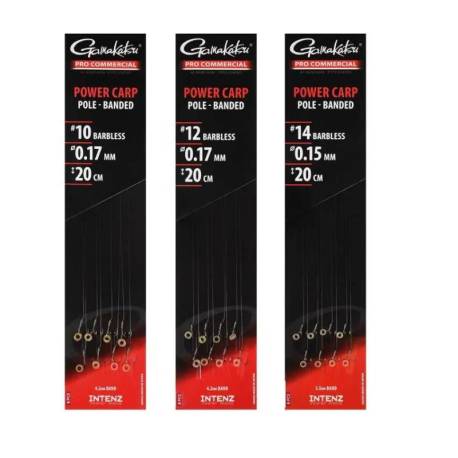 Montura varga GAMAKASTU POWER CARP POLE BANDED Nr.16, 0.14mm, 20cm, 8buc/plic