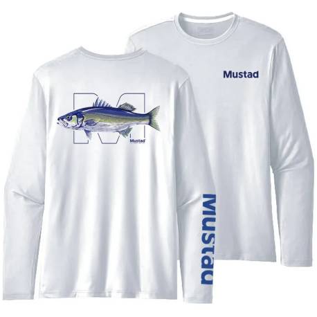 Bluza MUSTAD Seabass Technical Shirt, White, L