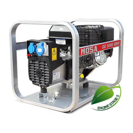 Generator de curent MOSA GE5000 BBM, 5kVA / 230V, motor pe benzina Briggs&Stratton 8.8CP