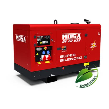 Generator de curent trifazat MOSA GE20 YSX AVR, insonorizat, 20kVA/400V, motor Diesel YANMAR 24.5CP