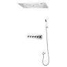 Dus cu montare pe tavan WAINCRIS, 5 functii terapeutice, iluminare LED si bluetooth, inox 580x380mm