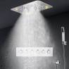 Dus cu montare pe tavan WAINCRIS, 5 functii terapeutice, iluminare LED si bluetooth, inox 580x380mm