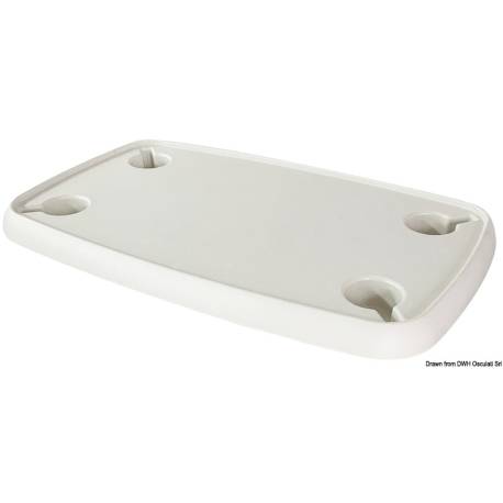 Composite material rectang. white table 760x460 mm