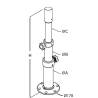 Large thread Lock tri-telescopic table pedestal 450/700 mm