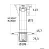 Picior scaun barca telescopic OCEANSOUTH Waverider 440/570mm