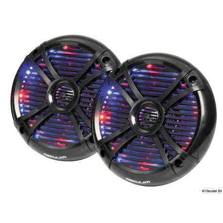 Pereche difuzoare marine cu LED RGB OSCULATI, 5.25" negru